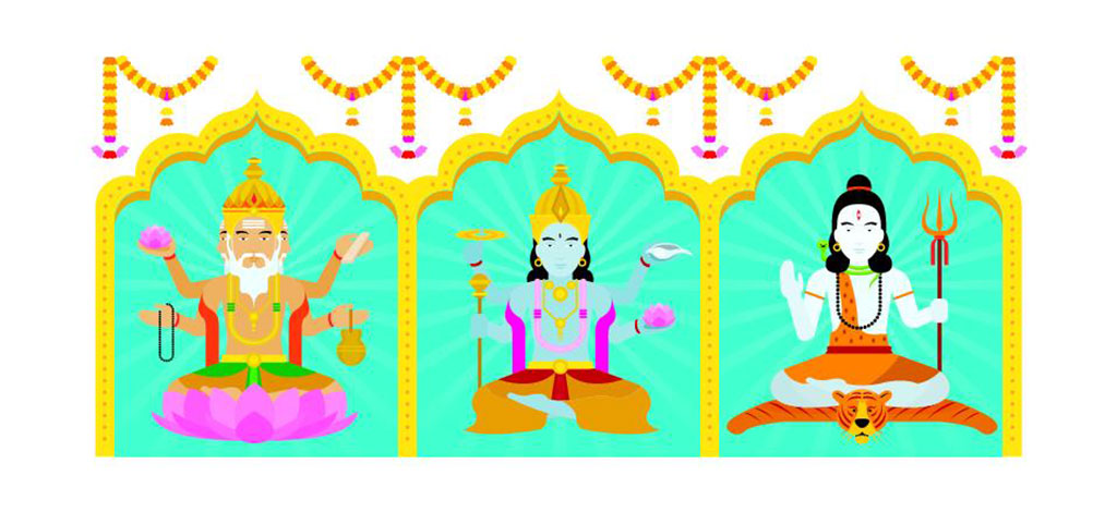 The Trimurti brahma vishnu and shiva