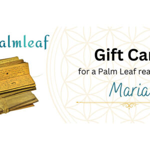 A gift card for a palm leaf reading for Maria