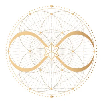 Decorative golden sacred geometry mandala