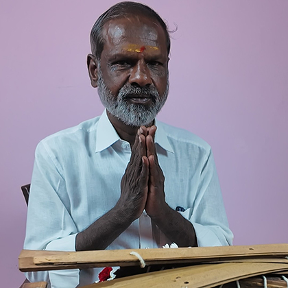 Guruji Jarayaj, a Nadi reader, greeting with namaste